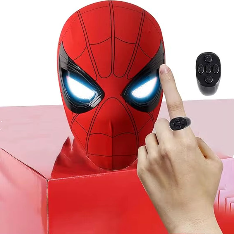 Hyper-realistic spiderman mask with ring remote control