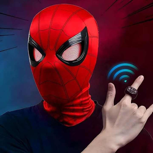 Hyper-realistic spiderman mask with ring remote control